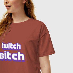 Футболка оверсайз женская Twitch Bitch, цвет: кирпичный — фото 2