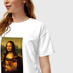 Футболка оверсайз женская Мона Лиза и Фастфуд, цвет: белый — фото 2