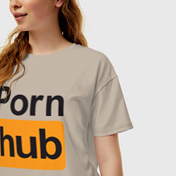 Футболка оверсайз женская PornHub, цвет: миндальный — фото 2