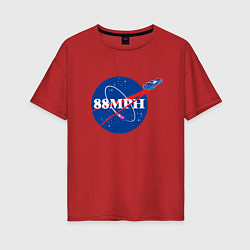 Женская футболка оверсайз NASA Delorean 88 mph