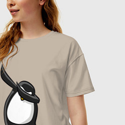 Футболка оверсайз женская DAB Pinguin, цвет: миндальный — фото 2