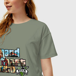 Футболка оверсайз женская GTA 5 Stories, цвет: авокадо — фото 2