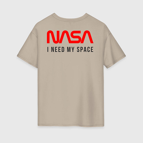 Женская футболка оверсайз Nasa i need my space / Миндальный – фото 2