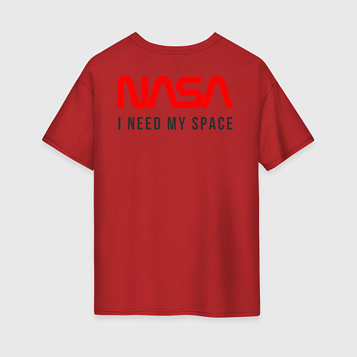 Женская футболка оверсайз Nasa i need my space / Красный – фото 2