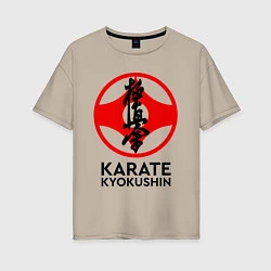 Футболка оверсайз женская Karate Kyokushin, цвет: миндальный