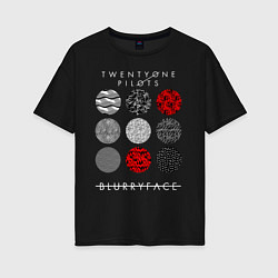 Футболка оверсайз женская TOP: Blurryface, цвет: черный