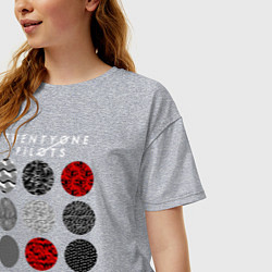 Футболка оверсайз женская TOP: Blurryface, цвет: меланж — фото 2