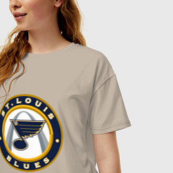 Футболка оверсайз женская St Louis Blues, цвет: миндальный — фото 2