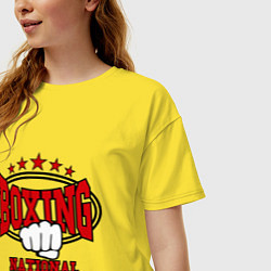 Футболка оверсайз женская Boxing national team, цвет: желтый — фото 2