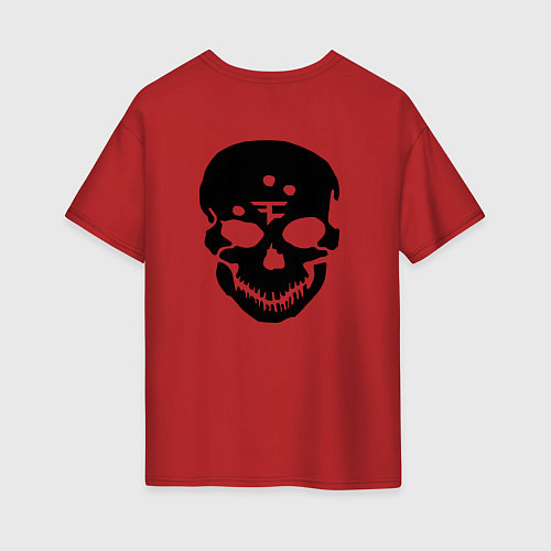Женская футболка оверсайз Cs:go - Faze Clan Skull / Красный – фото 2