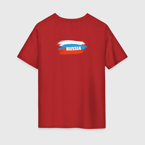 Женская футболка оверсайз Хоккей Russia / Красный – фото 2