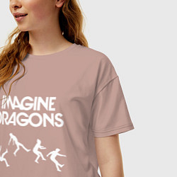 Футболка оверсайз женская IMAGINE DRAGONS, цвет: пыльно-розовый — фото 2