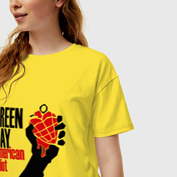 Футболка оверсайз женская Green Day: American idiot, цвет: желтый — фото 2