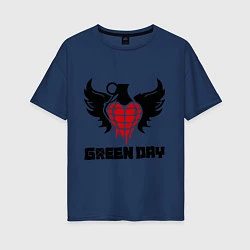 Футболка оверсайз женская Green Day: Wings, цвет: тёмно-синий