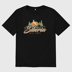 Женская футболка оверсайз Сибирь Дикая сила