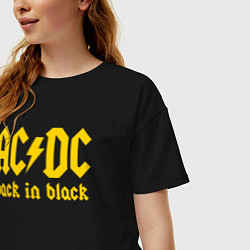 Футболка оверсайз женская ACDC BACK IN BLACK, цвет: черный — фото 2