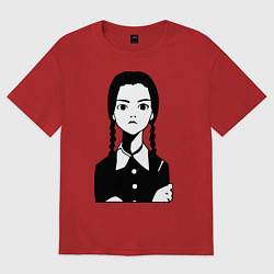 Футболка оверсайз женская Wednesday Addams, цвет: красный