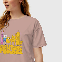 Футболка оверсайз женская Adventure time, цвет: пыльно-розовый — фото 2