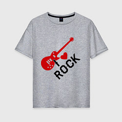Женская футболка оверсайз Я люблю рок