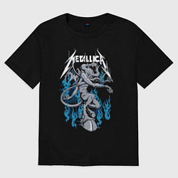 Футболка оверсайз женская Metallica - серый черт, цвет: черный
