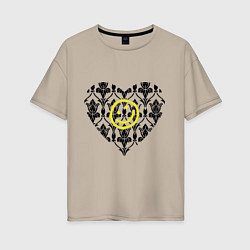 Женская футболка оверсайз Шерлок Сердце и Смайлик