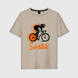 Женская футболка оверсайз Cycling scratch race