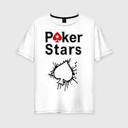 Футболка оверсайз женская Poker Stars, цвет: белый