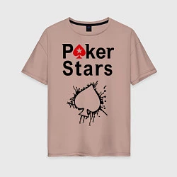 Футболка оверсайз женская Poker Stars, цвет: пыльно-розовый