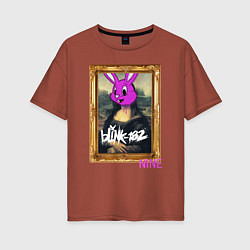 Женская футболка оверсайз Blink 182 Nine Mona Lisa