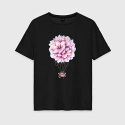 Женская футболка оверсайз Воздушные Цветы