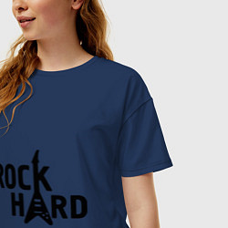 Футболка оверсайз женская Rock hard, цвет: тёмно-синий — фото 2