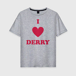Футболка оверсайз женская I Love Derry цвета меланж — фото 1