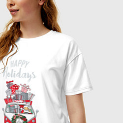 Футболка оверсайз женская Happy holiday, цвет: белый — фото 2