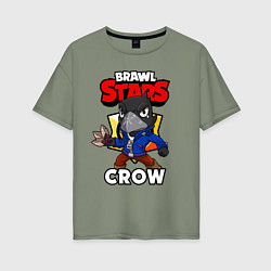 Женская футболка оверсайз BRAWL STARS CROW