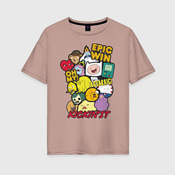 Женская футболка оверсайз Heroes Adventure Time