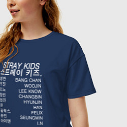 Футболка оверсайз женская Stray Kids, цвет: тёмно-синий — фото 2