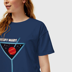 Футболка оверсайз женская Захватить Марс, цвет: тёмно-синий — фото 2