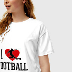 Футболка оверсайз женская I love football, цвет: белый — фото 2