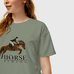 Футболка оверсайз женская HORSE RIDING, цвет: авокадо — фото 2
