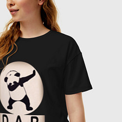 Футболка оверсайз женская DAB Panda, цвет: черный — фото 2