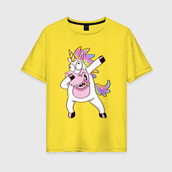 Женская футболка оверсайз Dabbing Unicorn