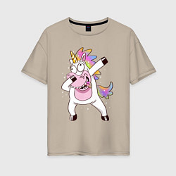 Женская футболка оверсайз Dabbing Unicorn