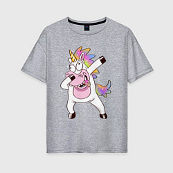 Женская футболка оверсайз Dabbing Unicorn