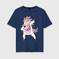 Женская футболка оверсайз Dabbing Unicorn