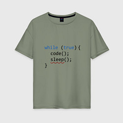 Футболка оверсайз женская Code - sleep, цвет: авокадо
