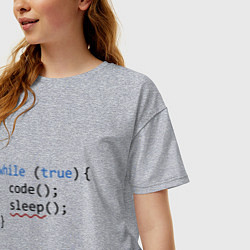 Футболка оверсайз женская Code - sleep, цвет: меланж — фото 2