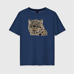 Женская футболка оверсайз Metallized Snow Leopard