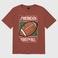 Футболка оверсайз женская Football, цвет: кирпичный