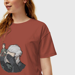 Футболка оверсайз женская The Witcher Facepalm, цвет: кирпичный — фото 2