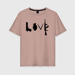 Женская футболка оверсайз Banksy LOVE